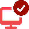 Computer screen with checkmark icon