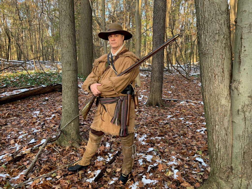 teacher Stephen Hodges in historically accurate period clothing